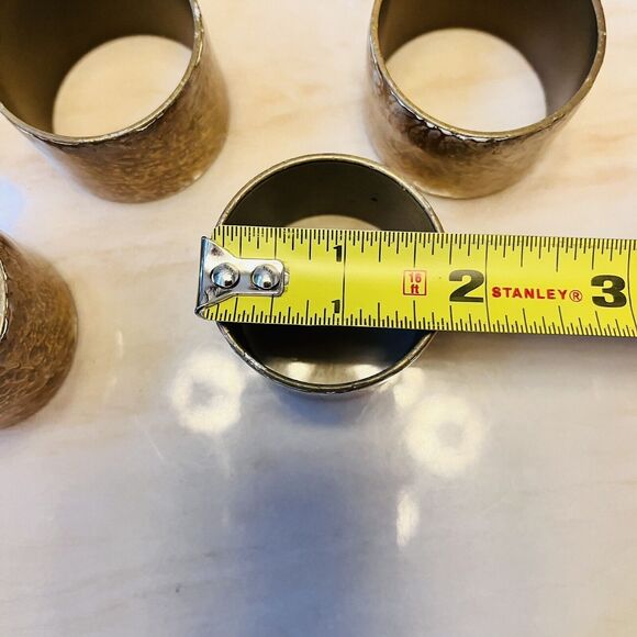 Gold Color Veneer with Acrylic Coating Napkin Rings Set Of 11 - Picture 6 of 7